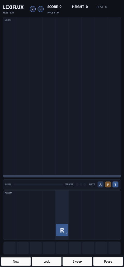 The LexiFlux board in portrait.